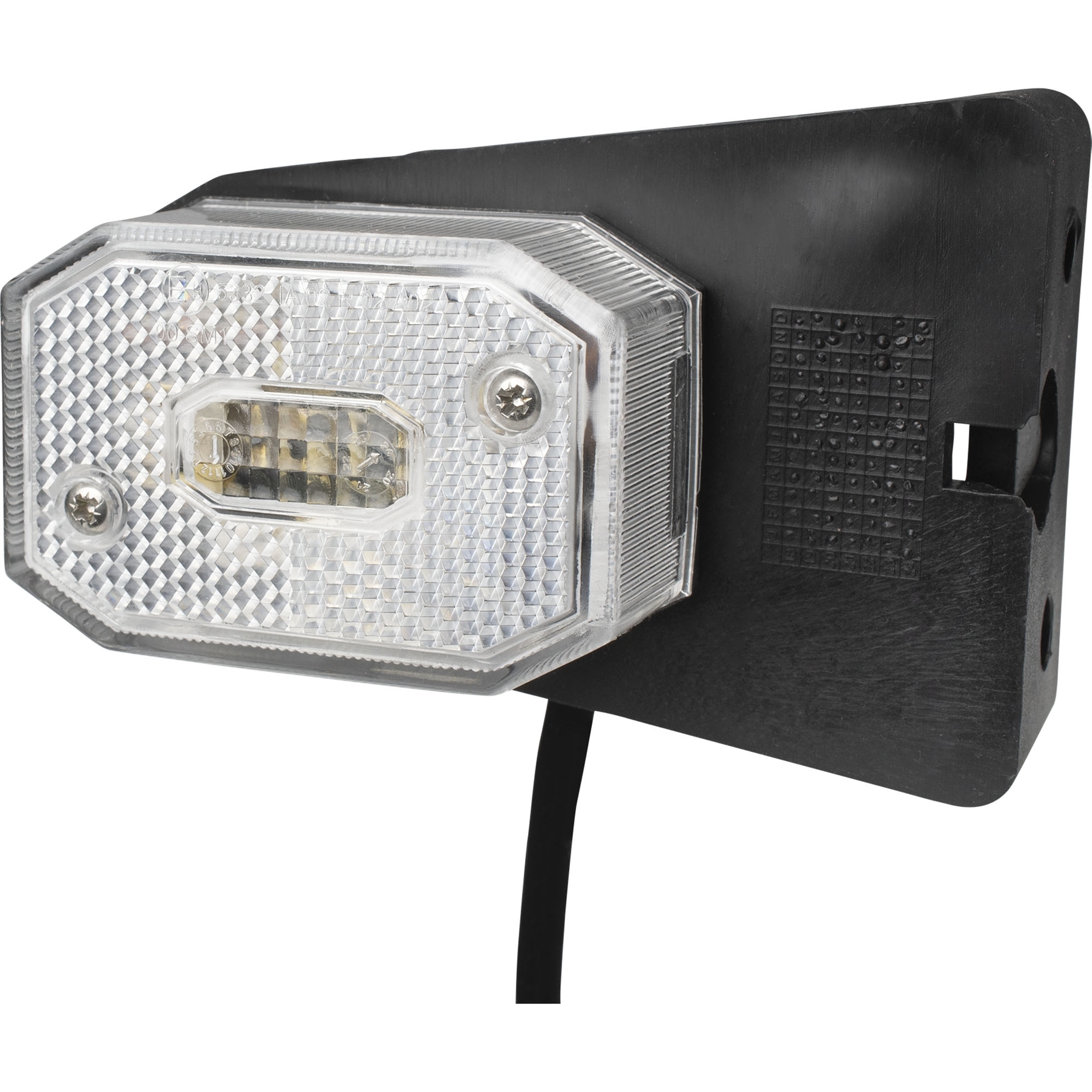 Begrenzungsleuchte Aspöck Flexipoint I, weiß, mit Halter, DC-Kabel