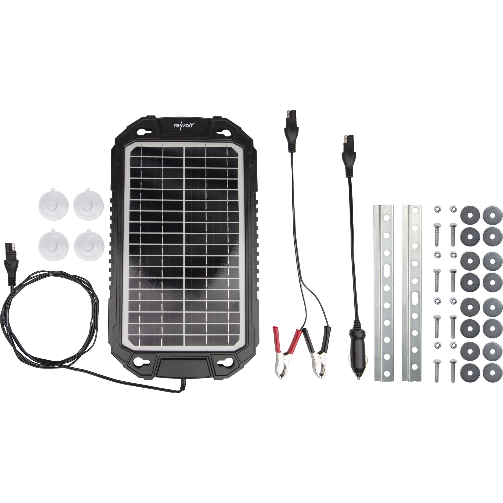 Solar-Ladegerät für Auto-Batterien, 12 Volt, 10 Watt, inkl. Haltesatz