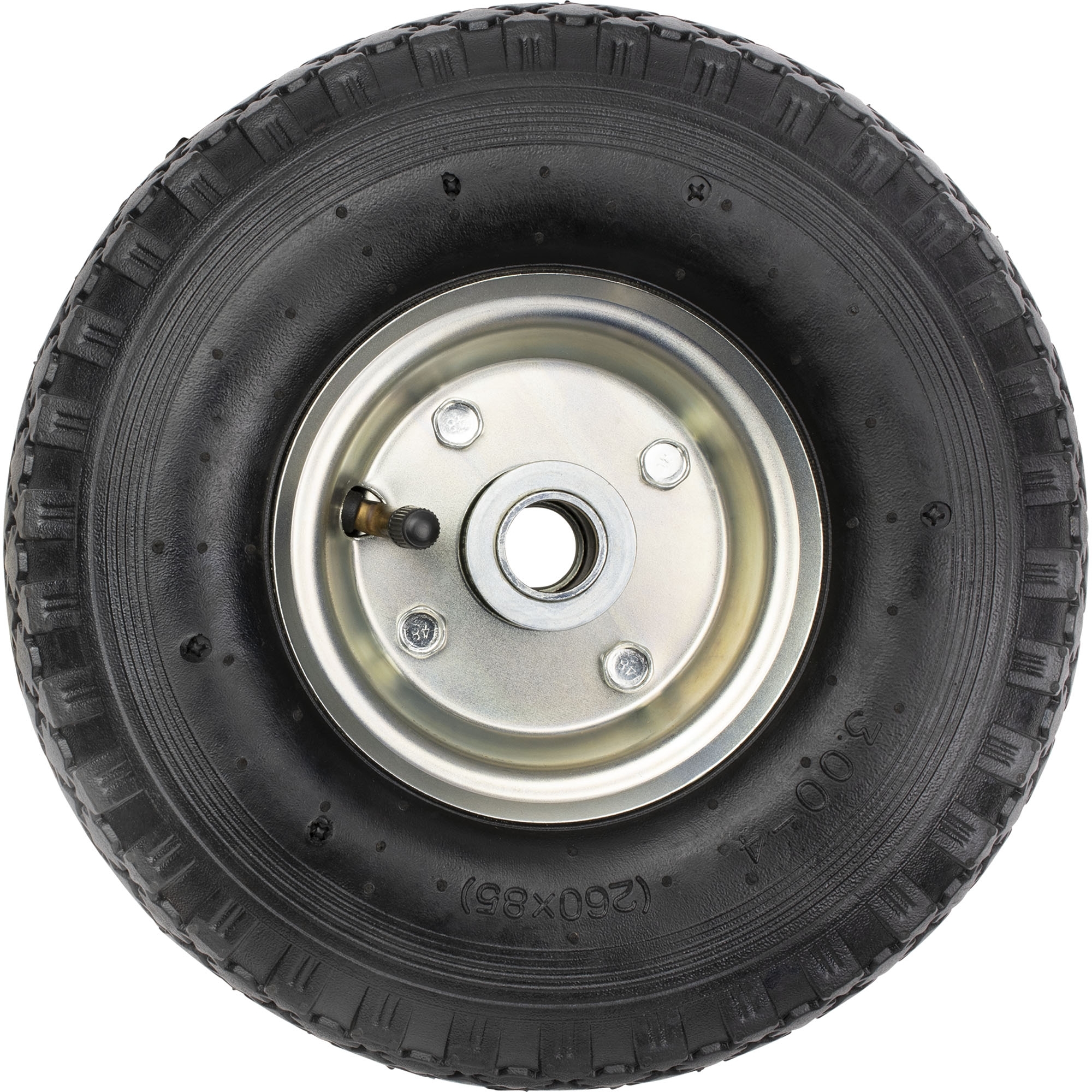 Luftbereiftes Rad für Stützrad, 260x85 mm, Metallfelge