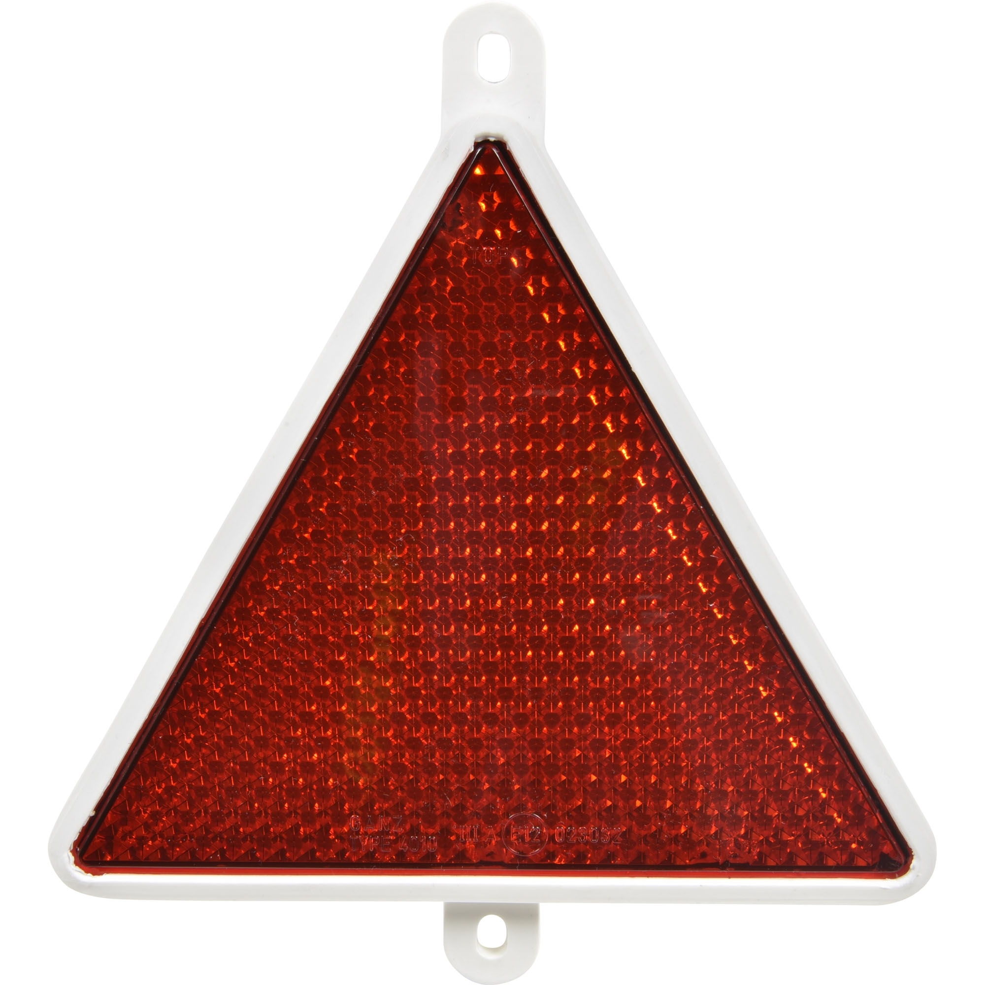 Dreieckrückstrahler rot, weiße Kunsstofffassung