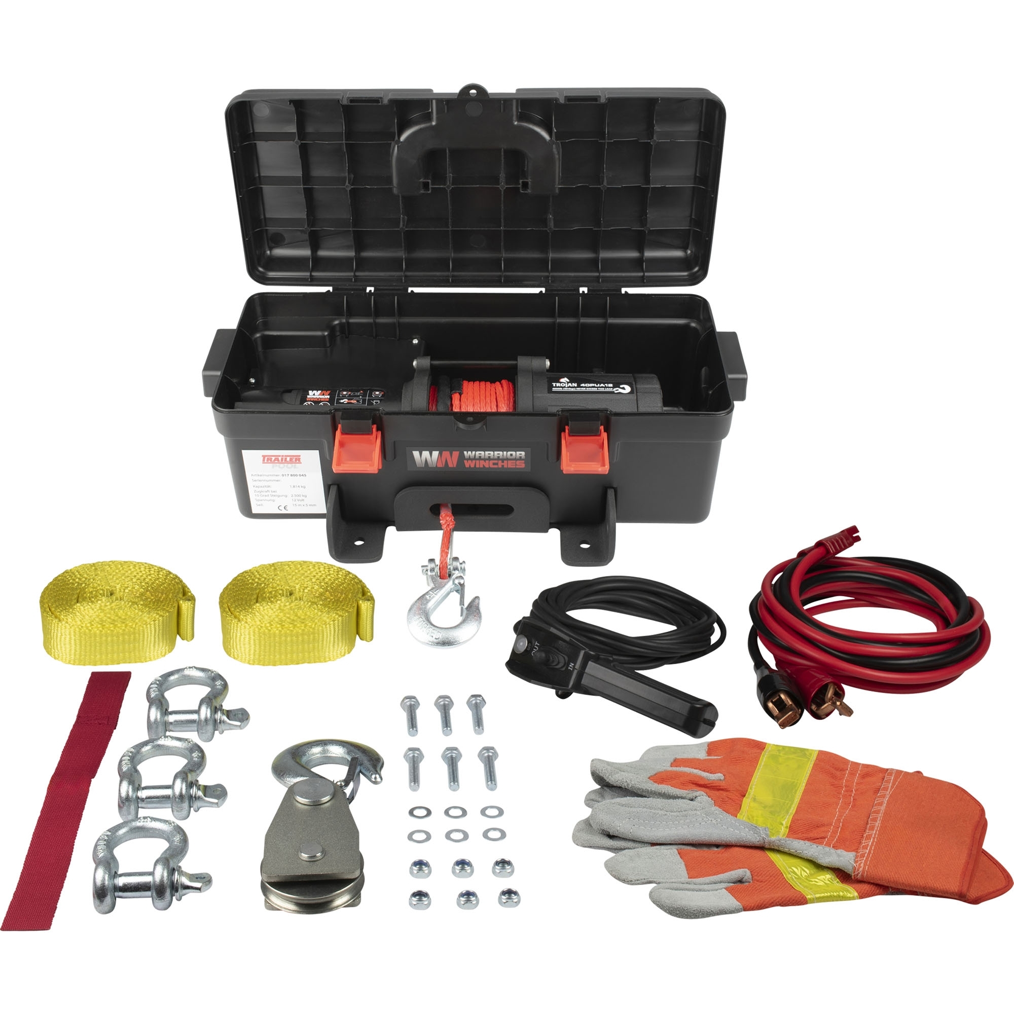 Tragbare Seilwinde, 12V, Zugkraft 1814 kg