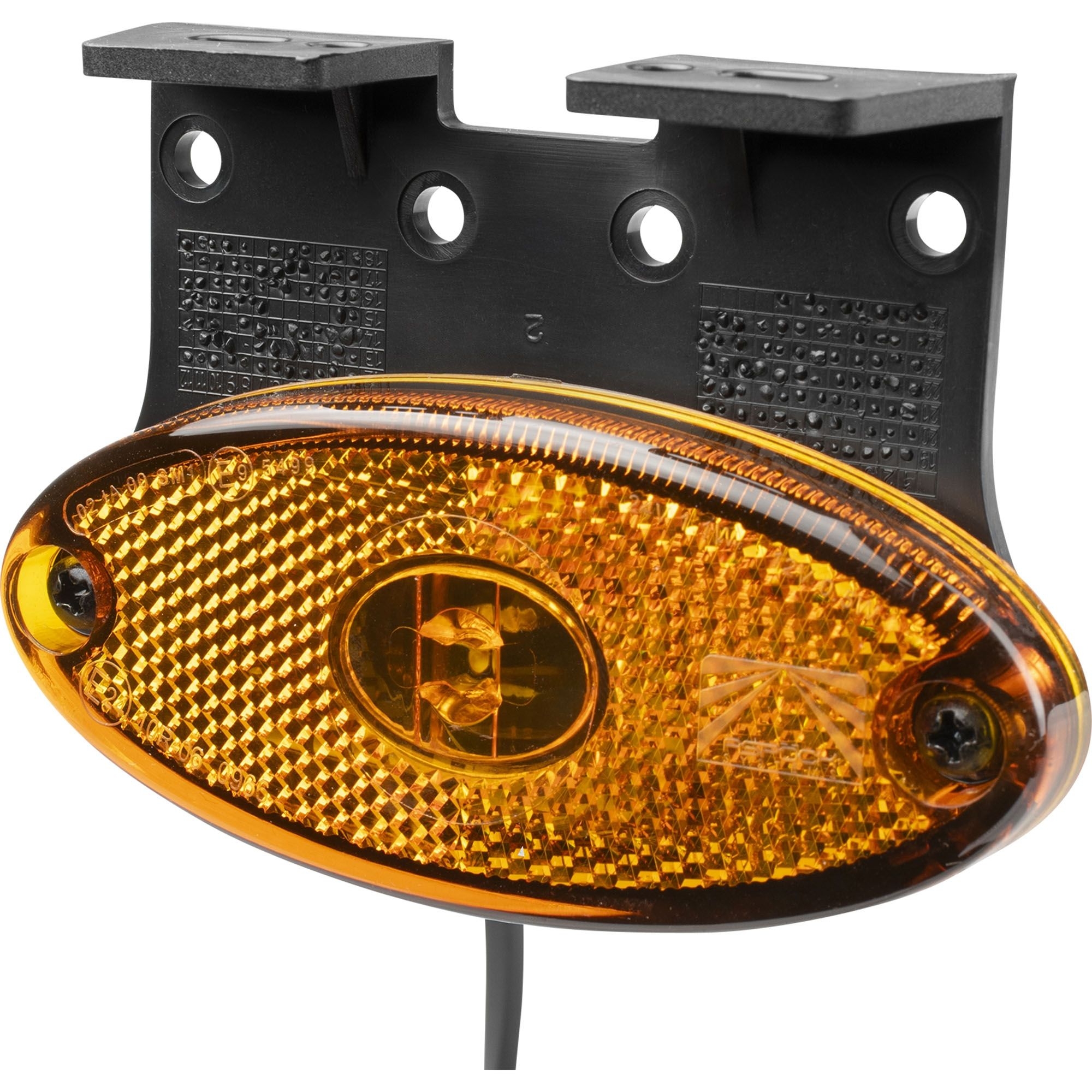 Seitenmarkierungsleuchte Aspöck Flatpoint 2 LED, gelb, DC-Kabel,Halter