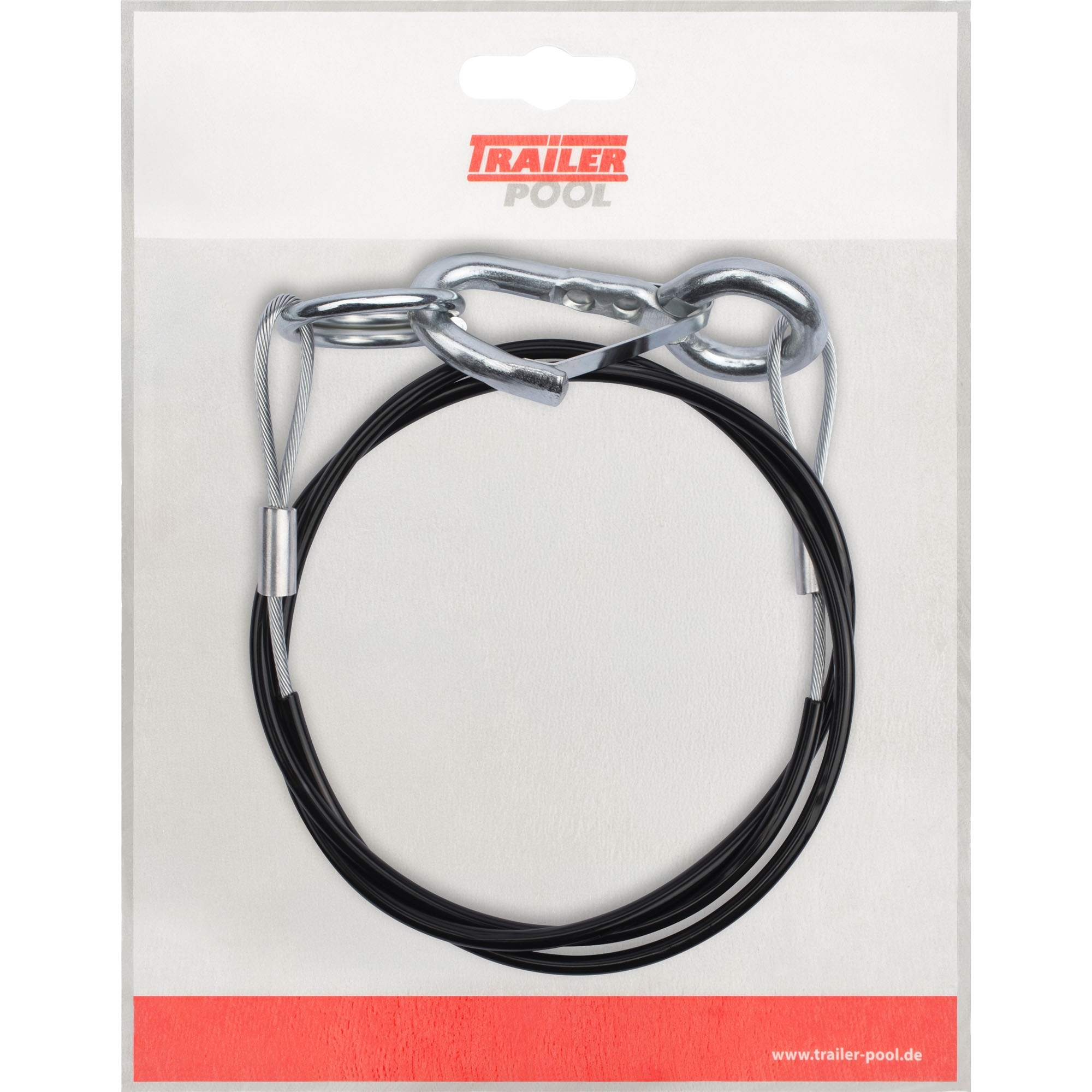 Abreißseil mit Ring, Länge 1000 mm, schwarz