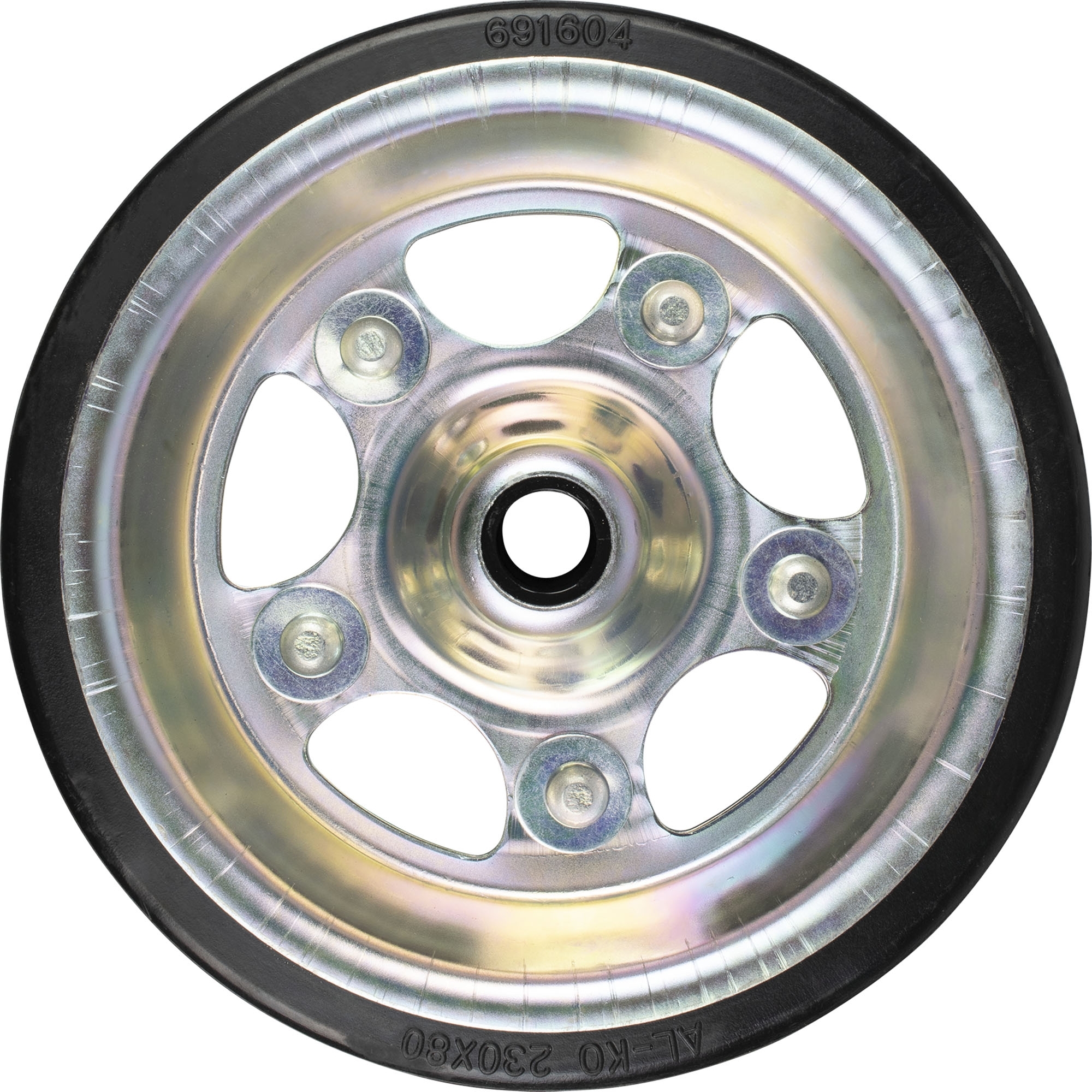 Vollgummirad für Stützrad, 230x80 mm, Metallfelge